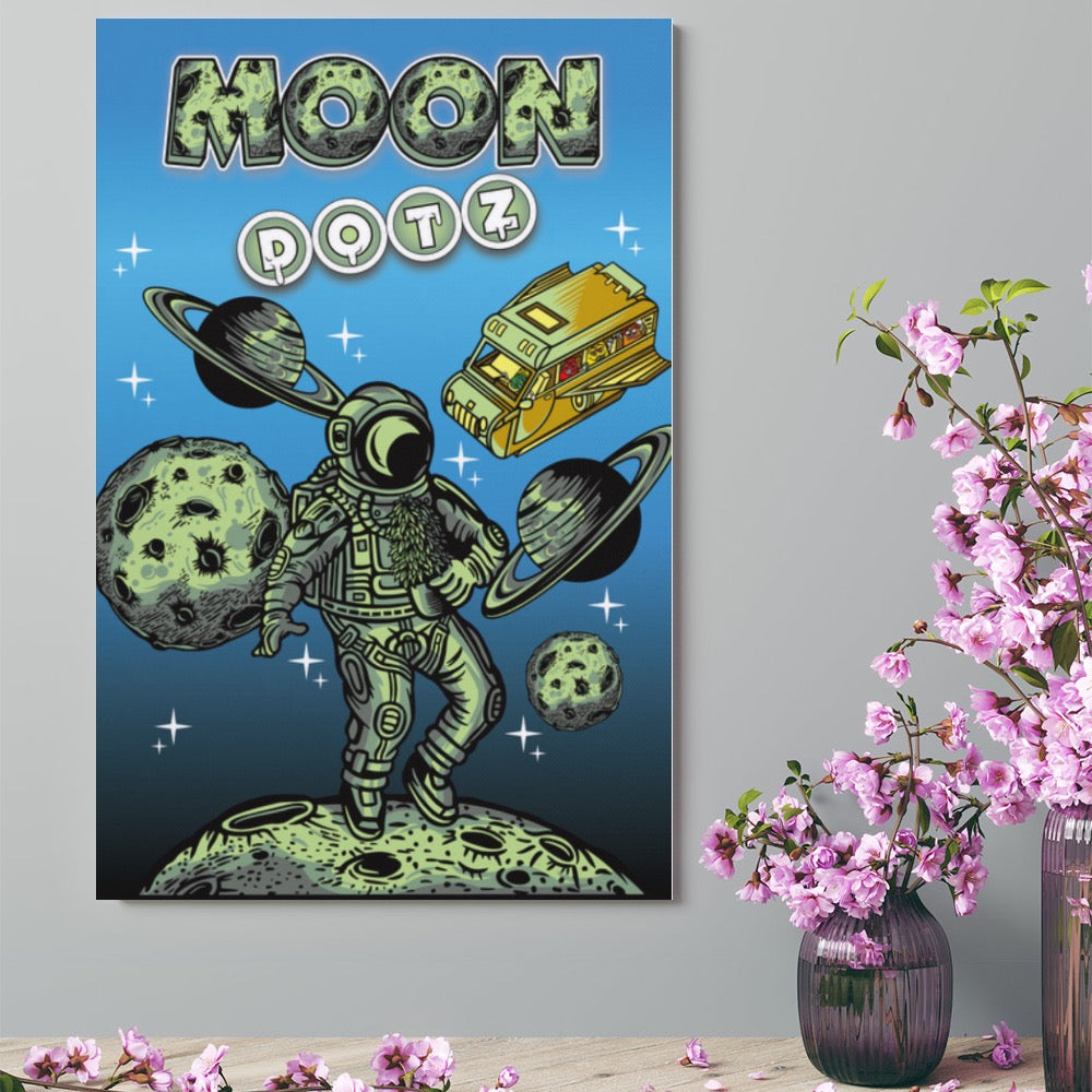 Moon DOTZ Canvas Print Multiple sizes Unframed & Framed (Vertical)