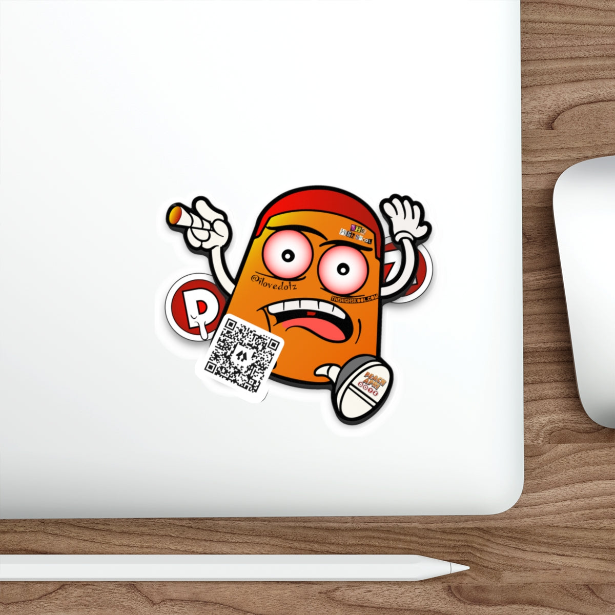 Orange DOTZ Die-Cut Stickers