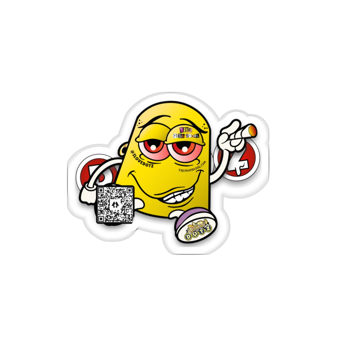 Yellow DOTZ Die-Cut Stickers