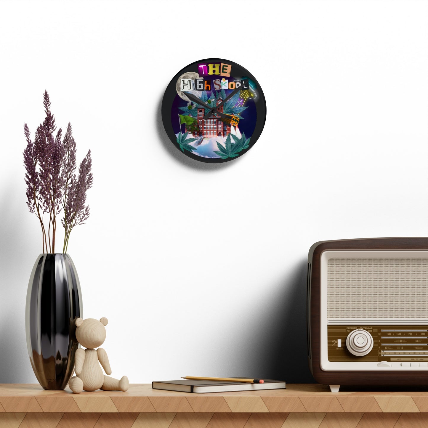 High Skool Logo Acrylic Wall Clock