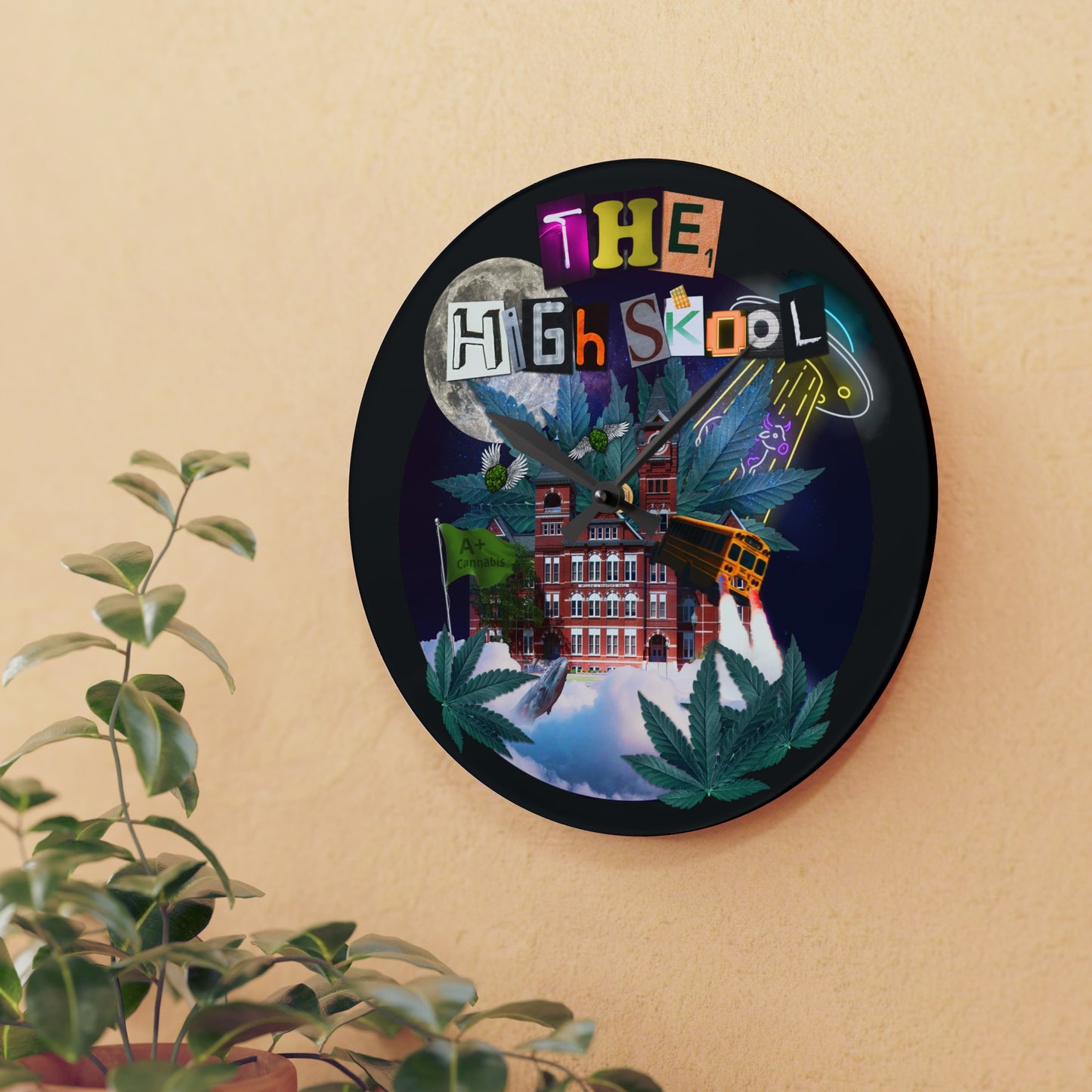 High Skool Logo Acrylic Wall Clock