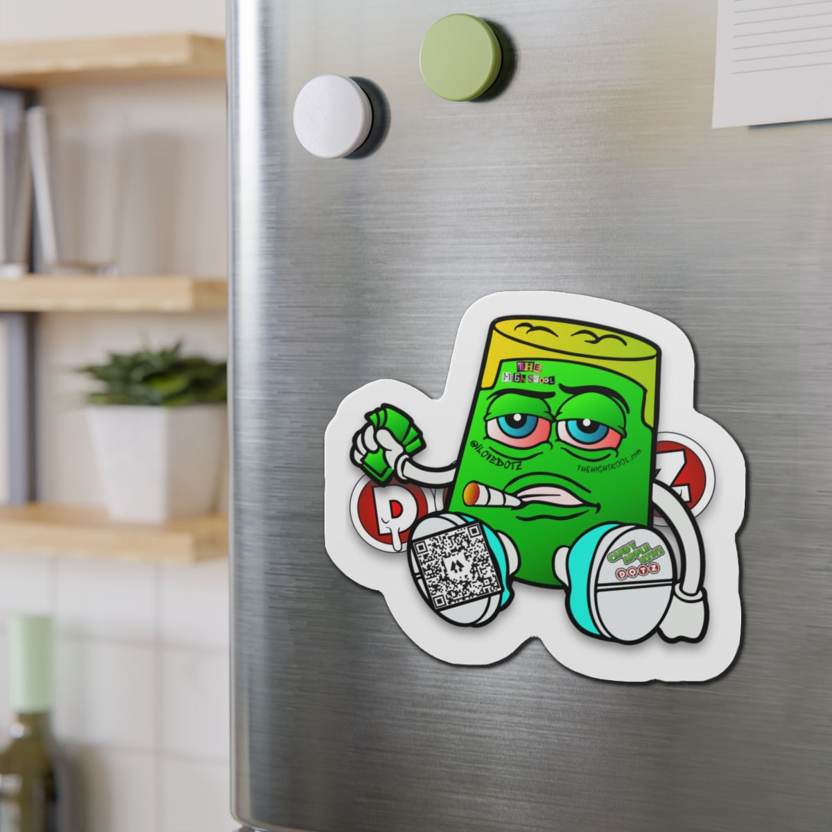 Green DOTZ Die-Cut Magnets