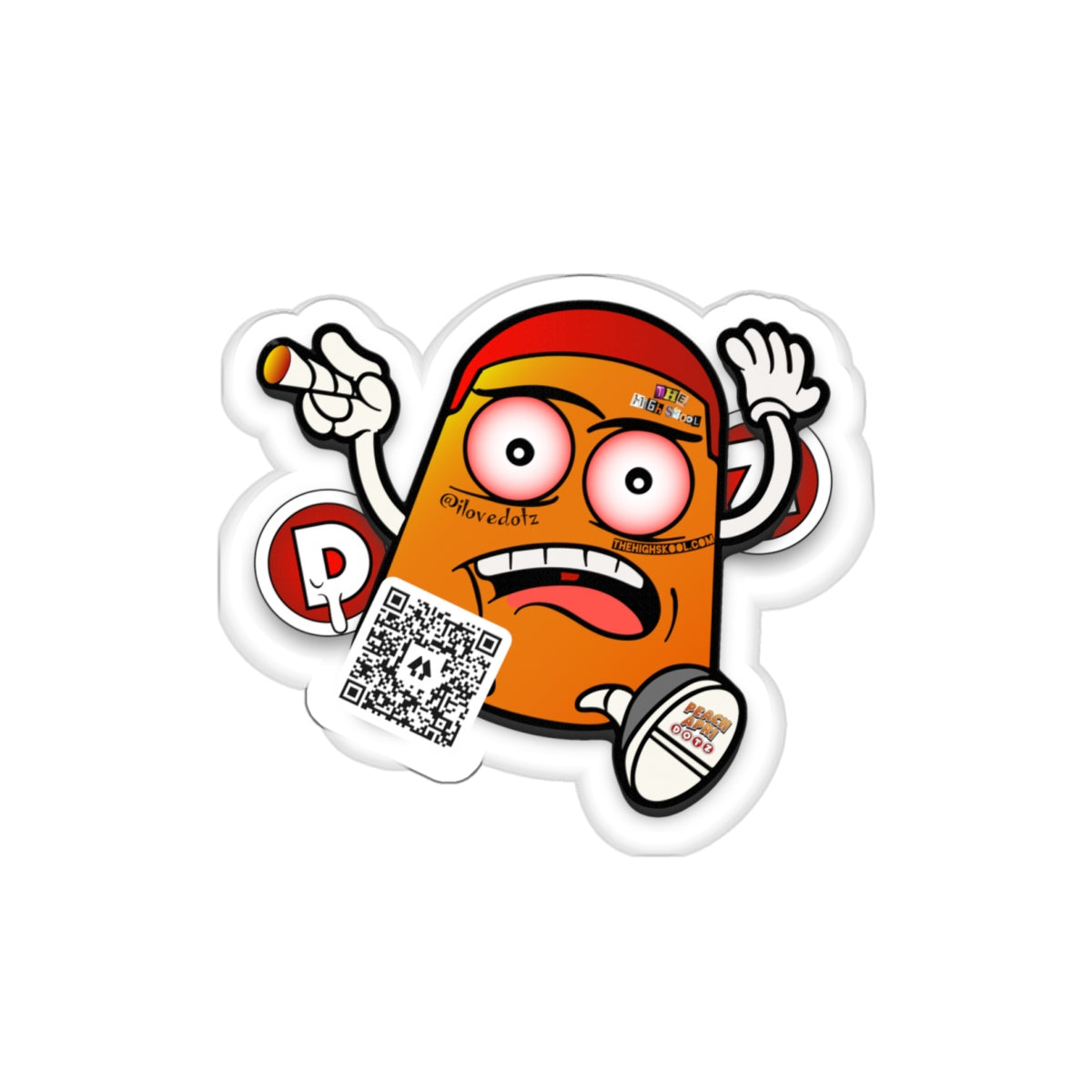 Orange DOTZ Die-Cut Stickers