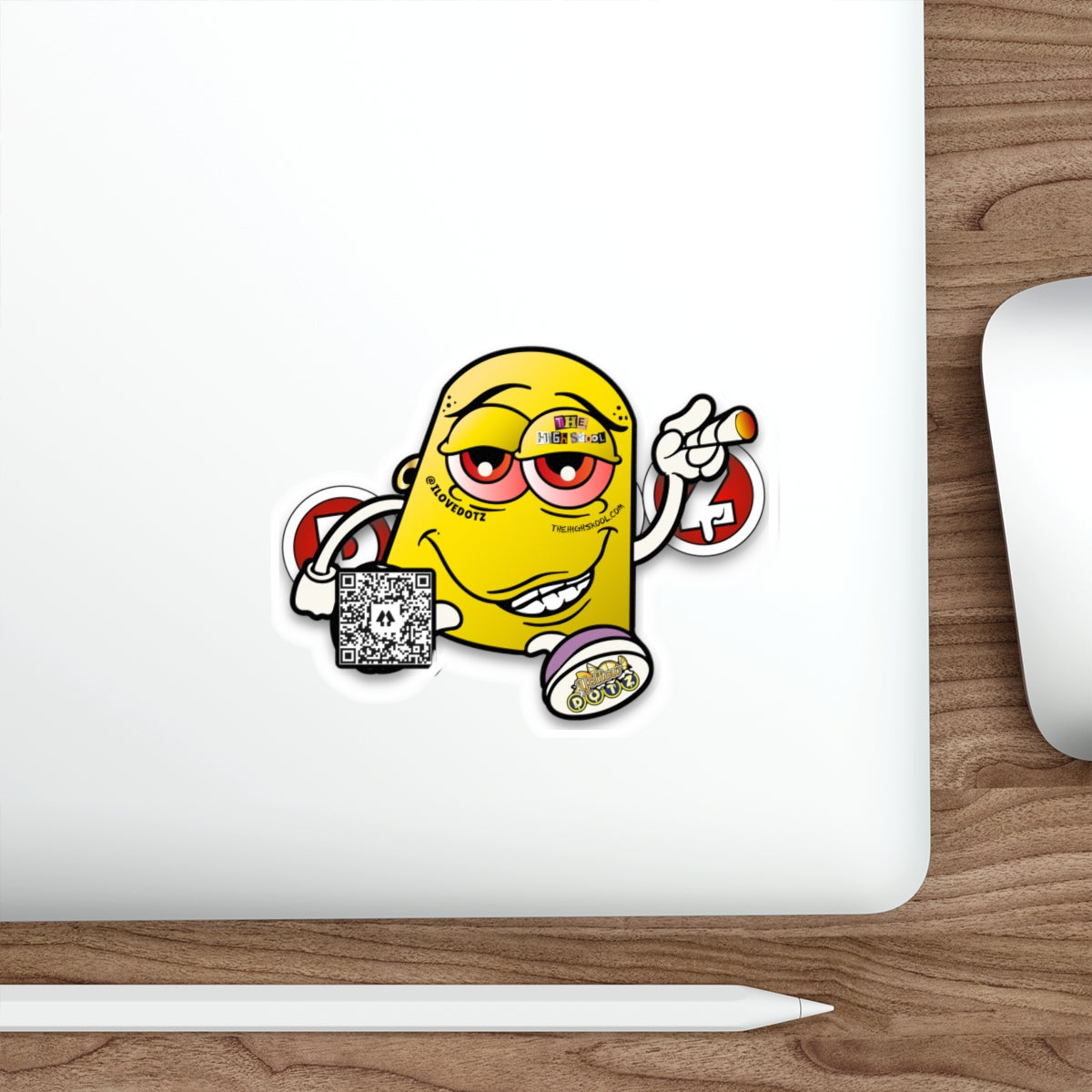 Yellow DOTZ Die-Cut Stickers