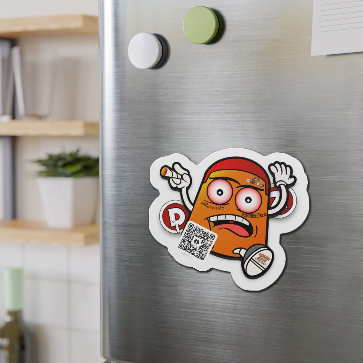 Orange DOTZ Die-Cut Magnets