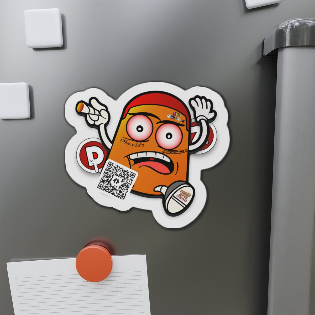 Orange DOTZ Die-Cut Magnets