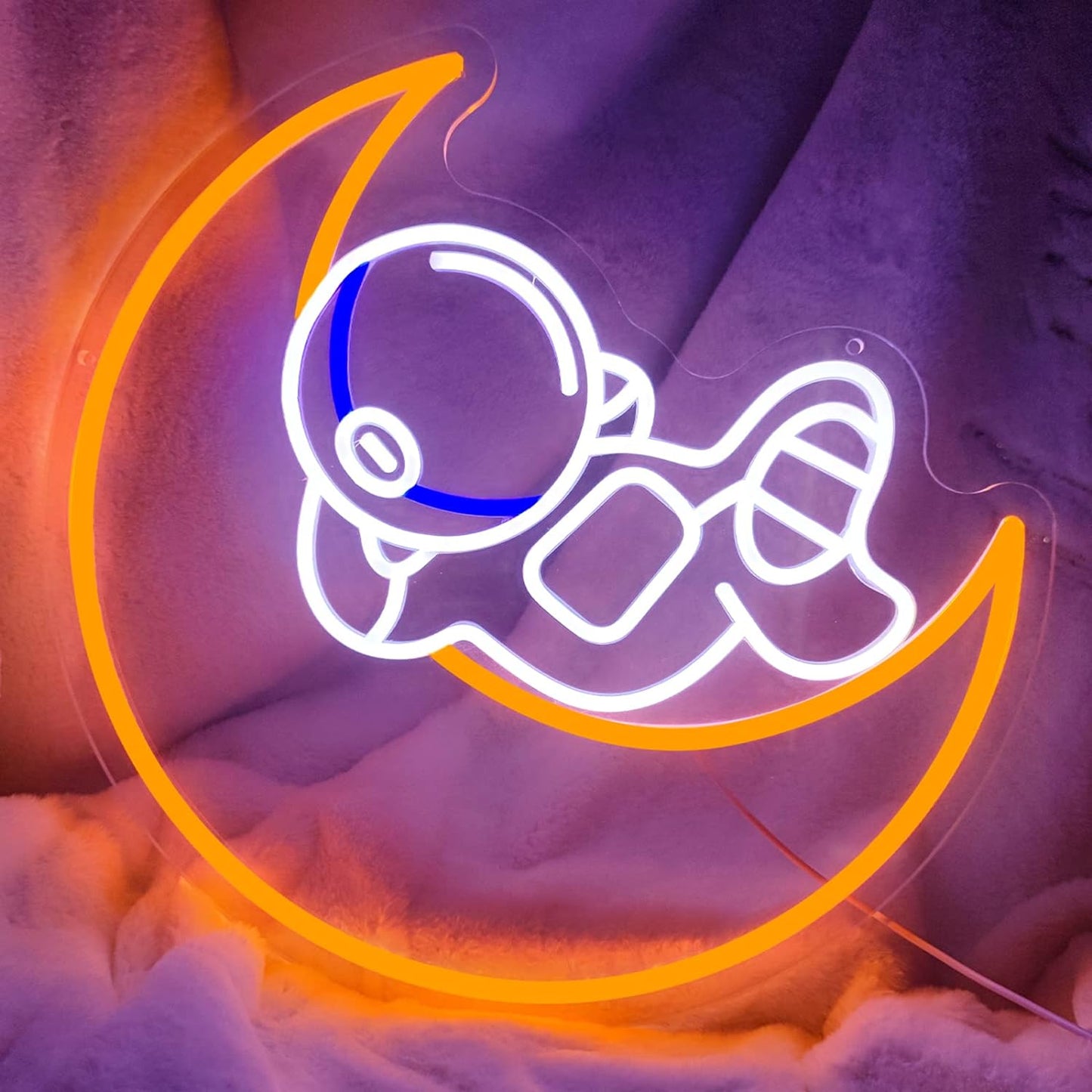 Astronaut Neon Sign Dimmable Cool LED Astronaut Holding Planet Neon Lights Signs, Big Astronaut Sign Light Space Man for Bedroom Aesthetic Teen Boy Kid Room Game Room Christmas Birthday Party Wall