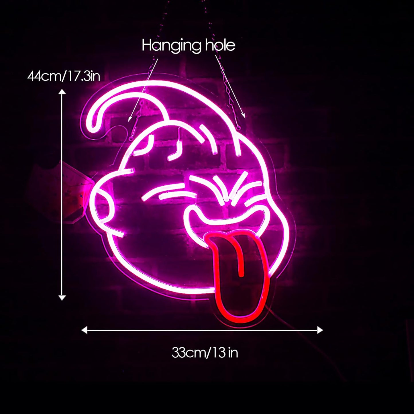 Majin Buu Neon Sign for Room Decor Neon Anime Sign Majin Buu Neon Light LED Sign Dragon Ball Merchandise for Gaming Room Birthday Gift USB Powered 16"*12.6"