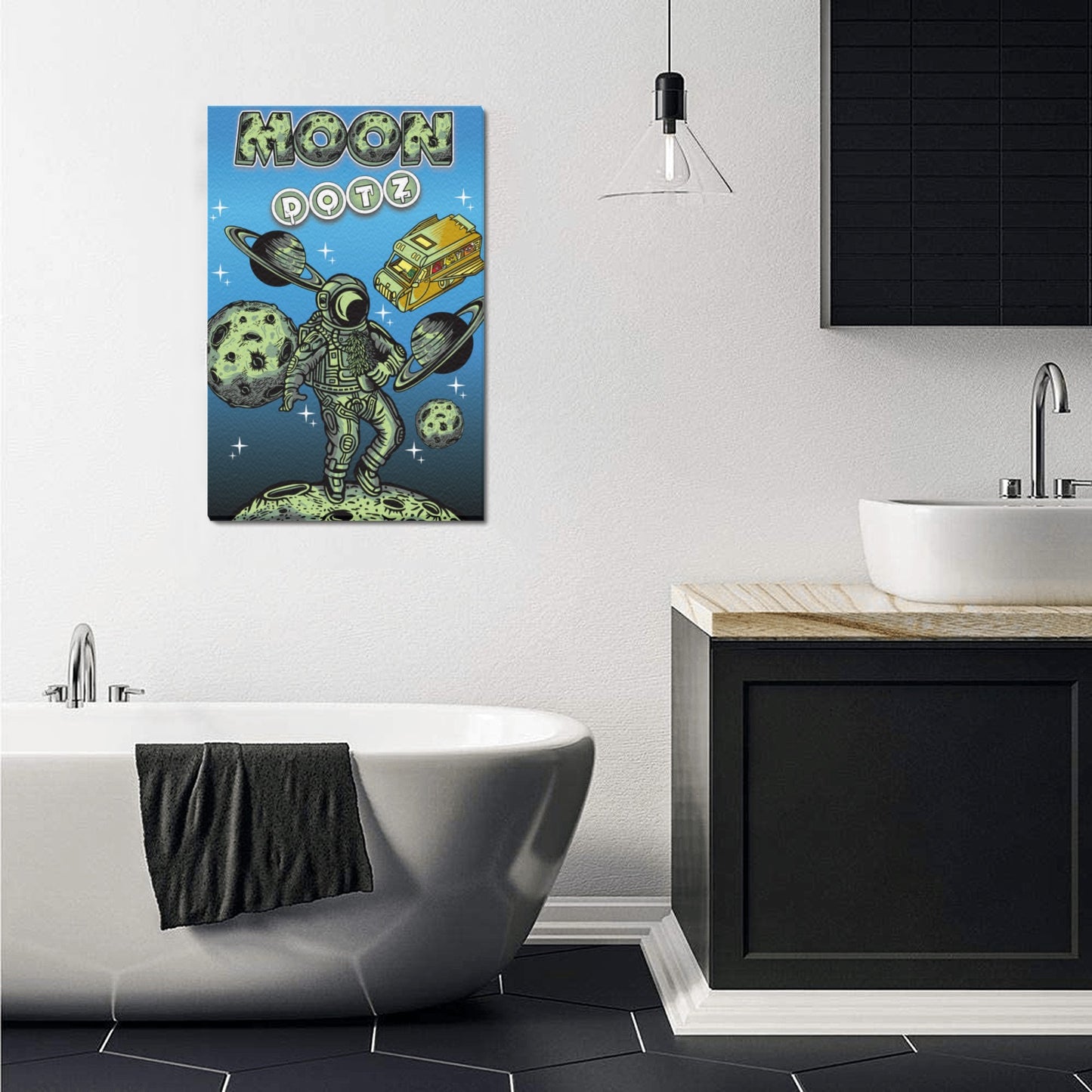 Moon DOTZ Frame Canvas Print 16"x24"