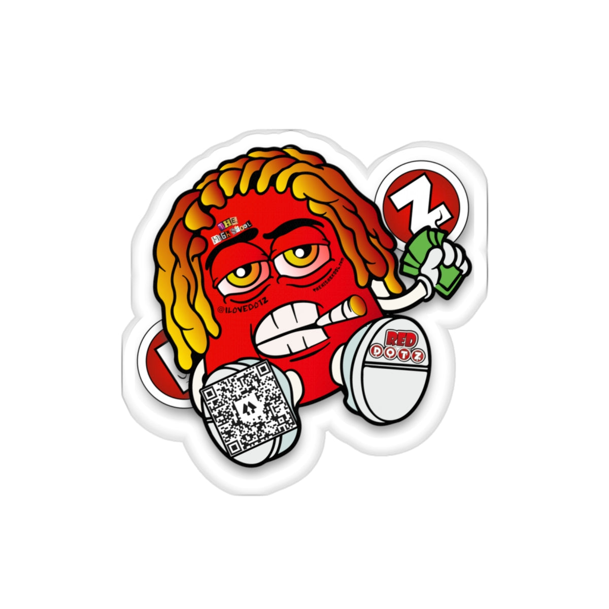 Red DOTZ Die-Cut Stickers