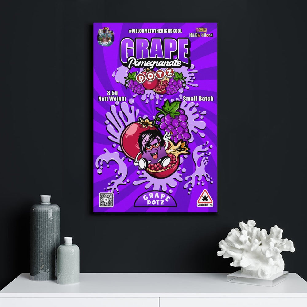 Purple DOTZ Canvas Print Multiple sizes Unframed & Framed (Vertical)