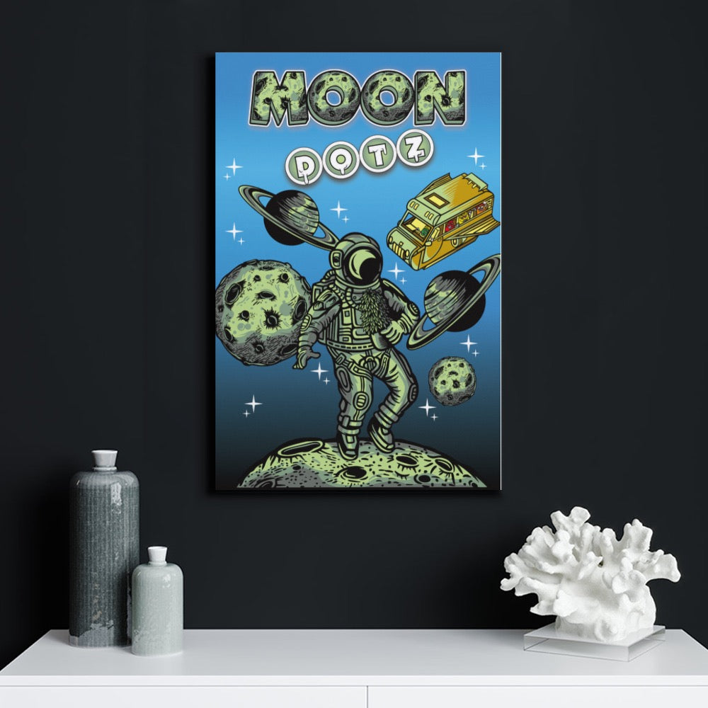 Moon DOTZ Canvas Print Multiple sizes Unframed & Framed (Vertical)