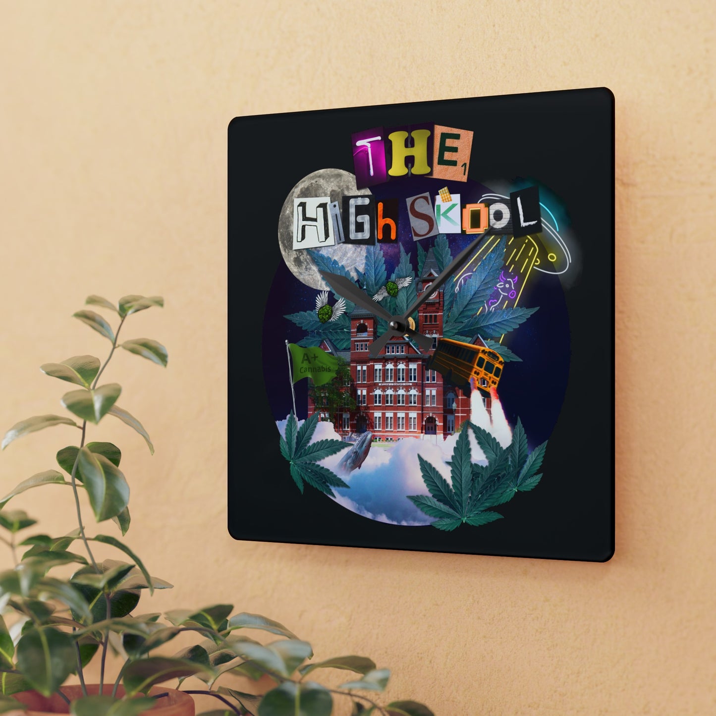 High Skool Logo Acrylic Wall Clock