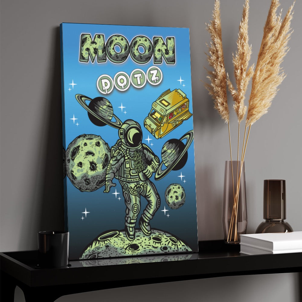 Moon DOTZ Canvas Print Multiple sizes Unframed & Framed (Vertical)