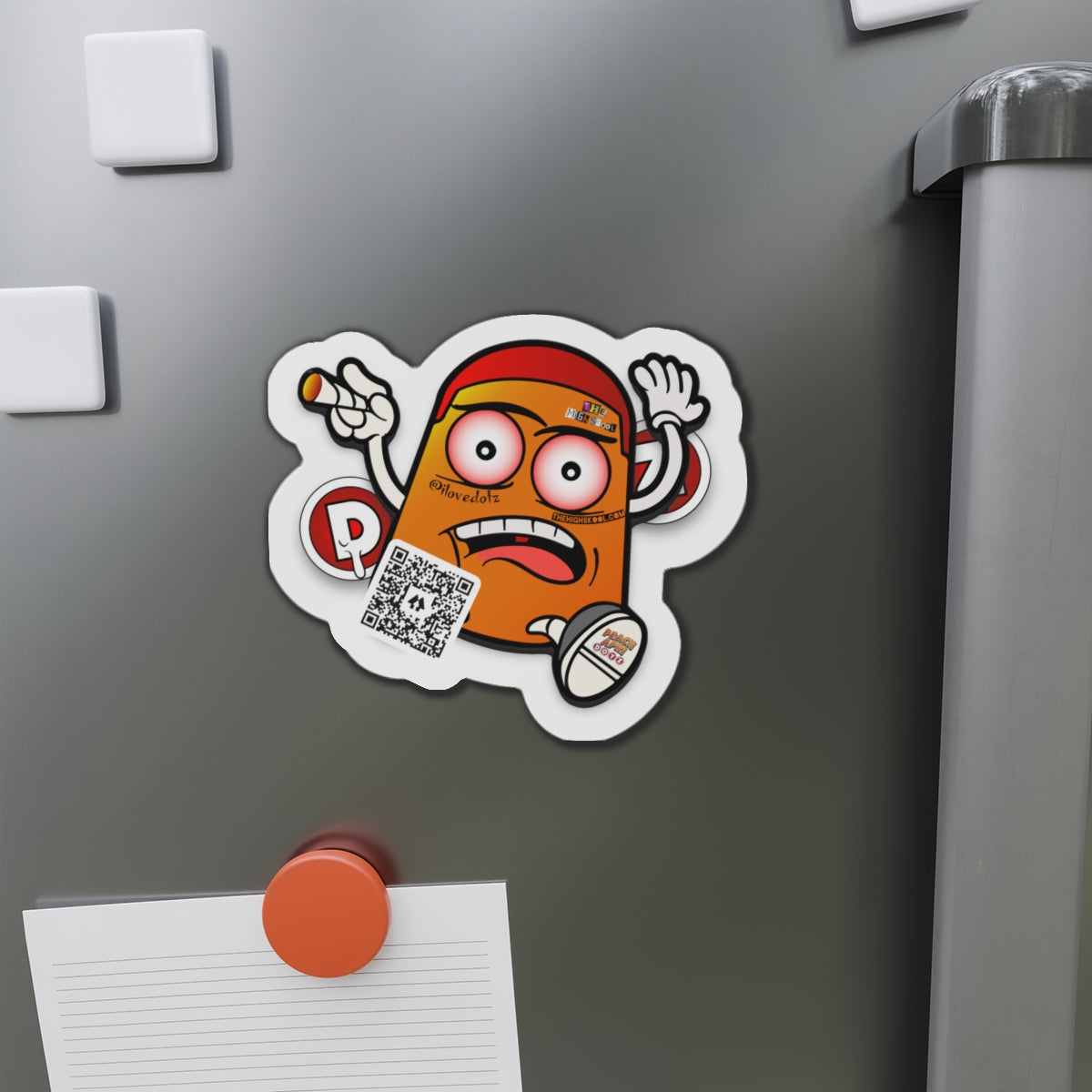 Orange DOTZ Die-Cut Magnets