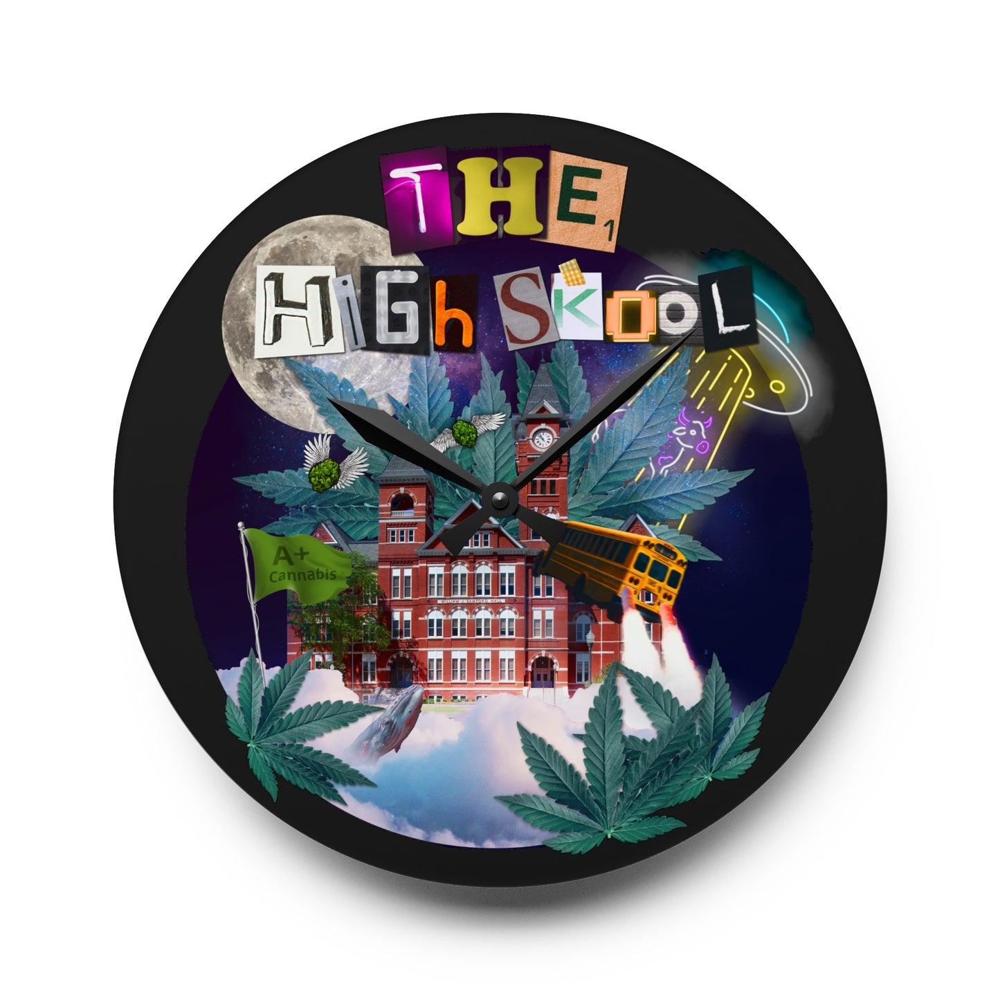 High Skool Logo Acrylic Wall Clock