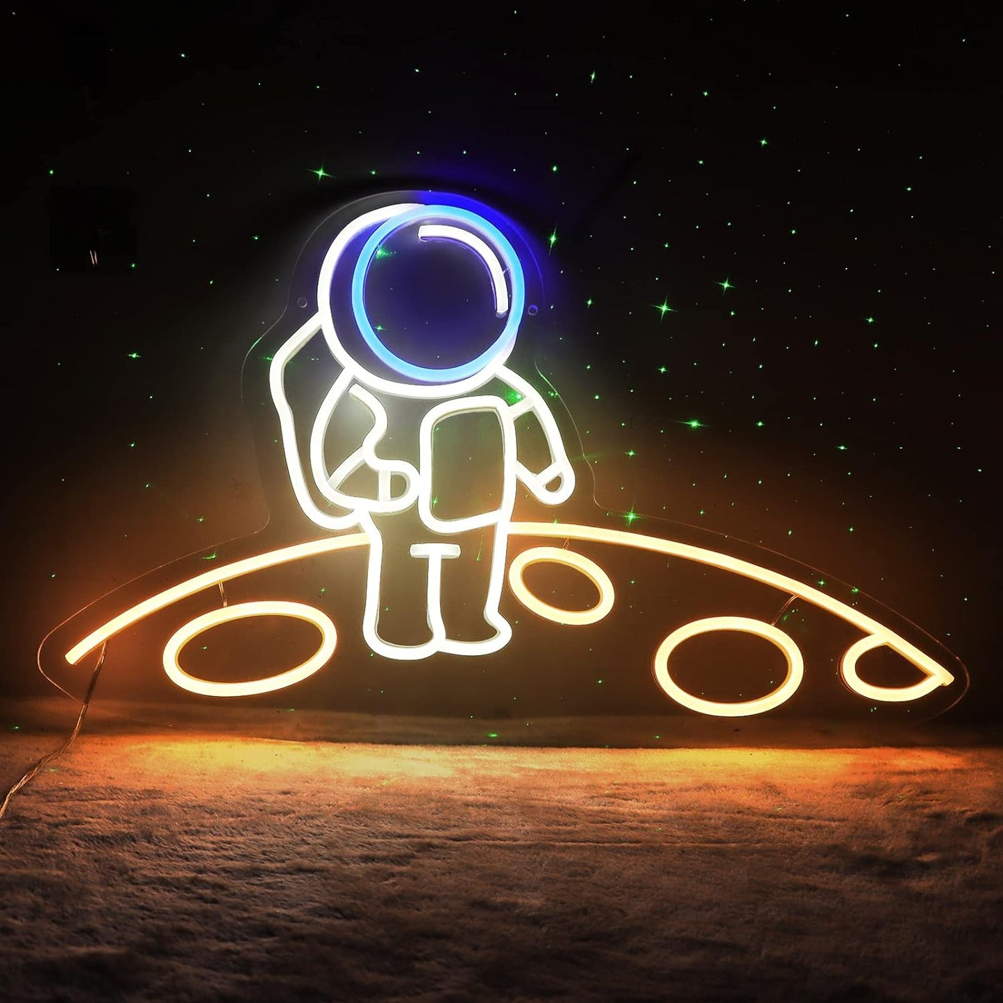 Astronaut Neon Sign,Large Spaceman Standing on the Planet LED Neon Sign Big Neon Light Sign for Game Room Wall Decor for Space Room,Birthday Gifts Large Size 24 * 15Inches