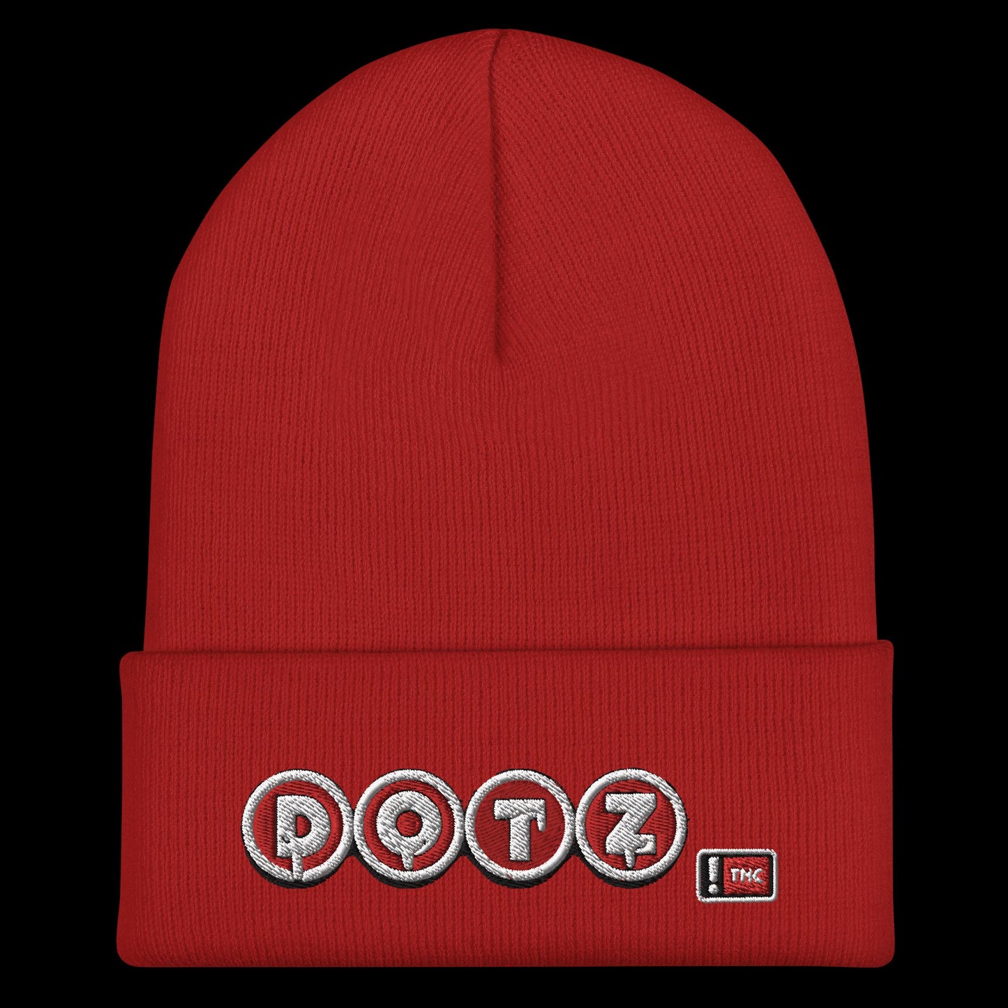 Red DOTZ (EMBR) Cuffed Beanie