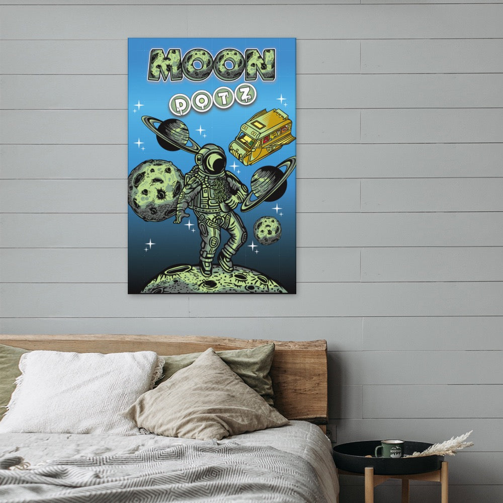 Moon DOTZ Canvas Print Multiple sizes Unframed & Framed (Vertical)