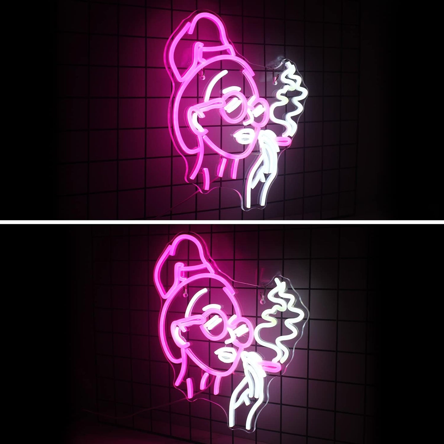 Woman Neon Signs for Wall Decor, Lady Neon Lights for Bedroom, Led Sign for Girl'S Room, Livingroom, Wall Hanging, Personalized Decor (Pink White)