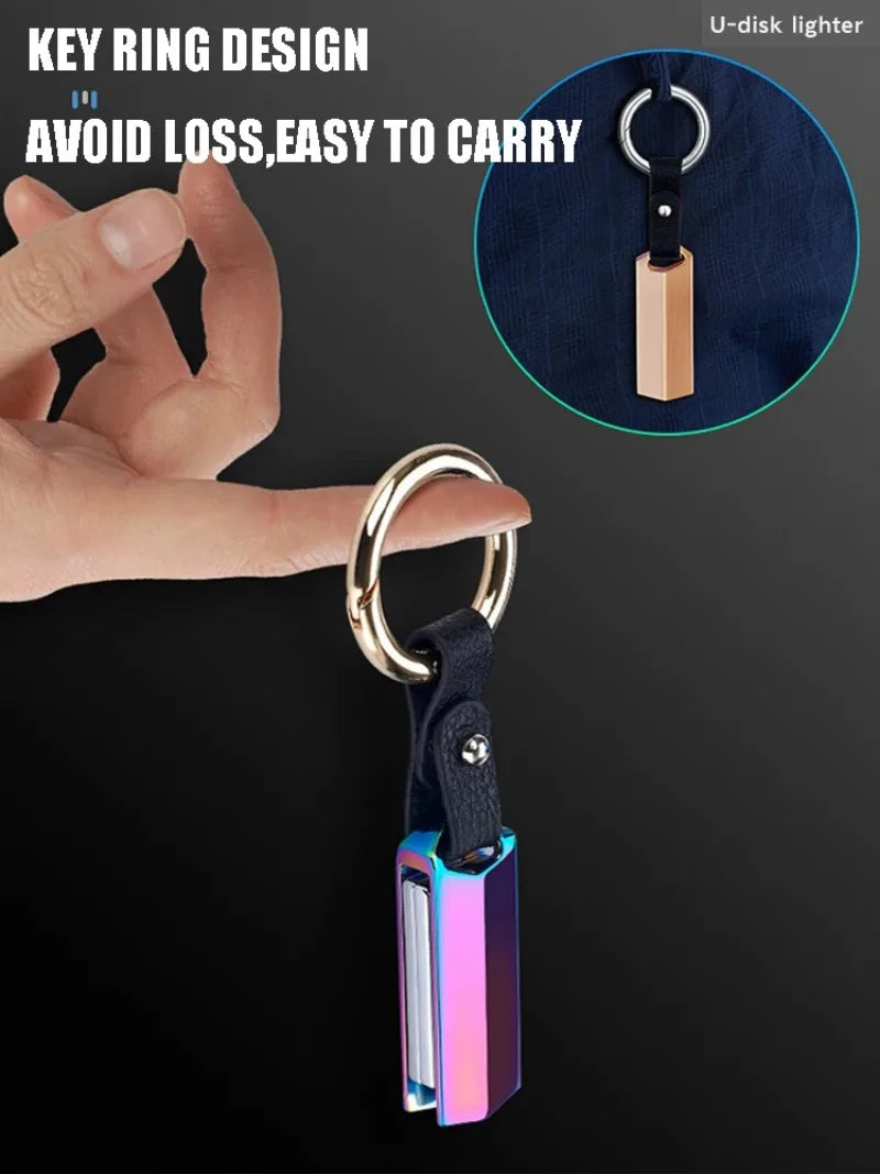 Unusual Mobile Phone Cigarette Lighter Windproof Keychain U Disk Cigarette Ignition Smoking Accessories