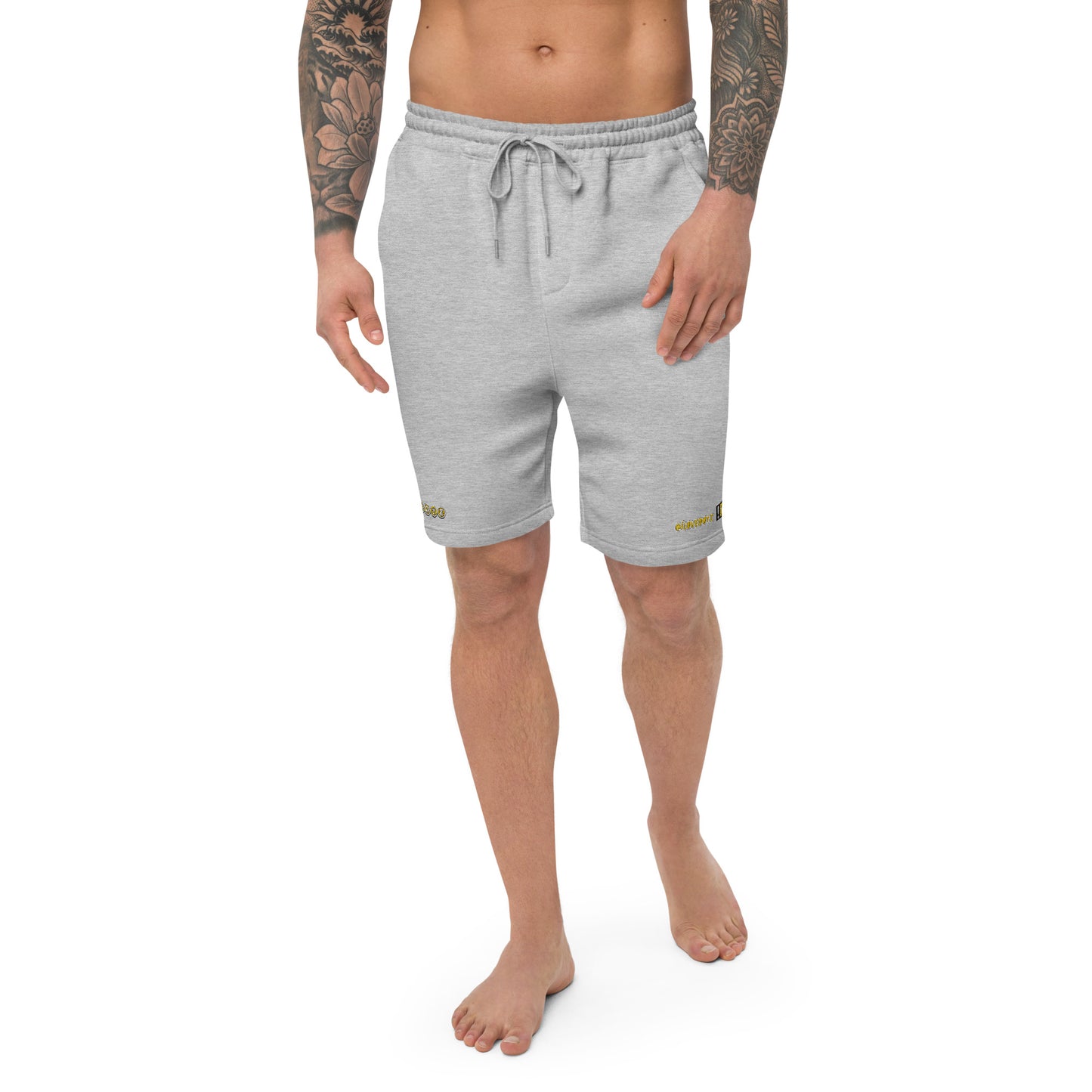 Yellow DOTZ (EMBR) Men's fleece shorts