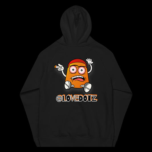 Orange DOTZ (EMBR) Unisex eco raglan hoodie