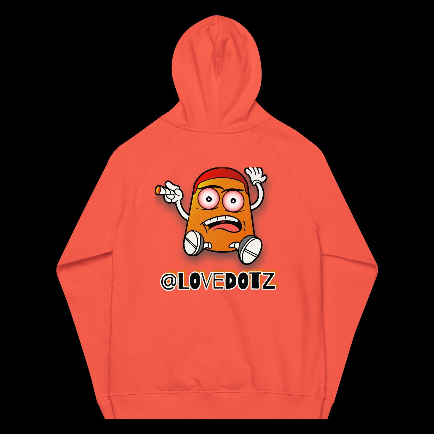 Orange DOTZ (EMBR) Unisex eco raglan hoodie