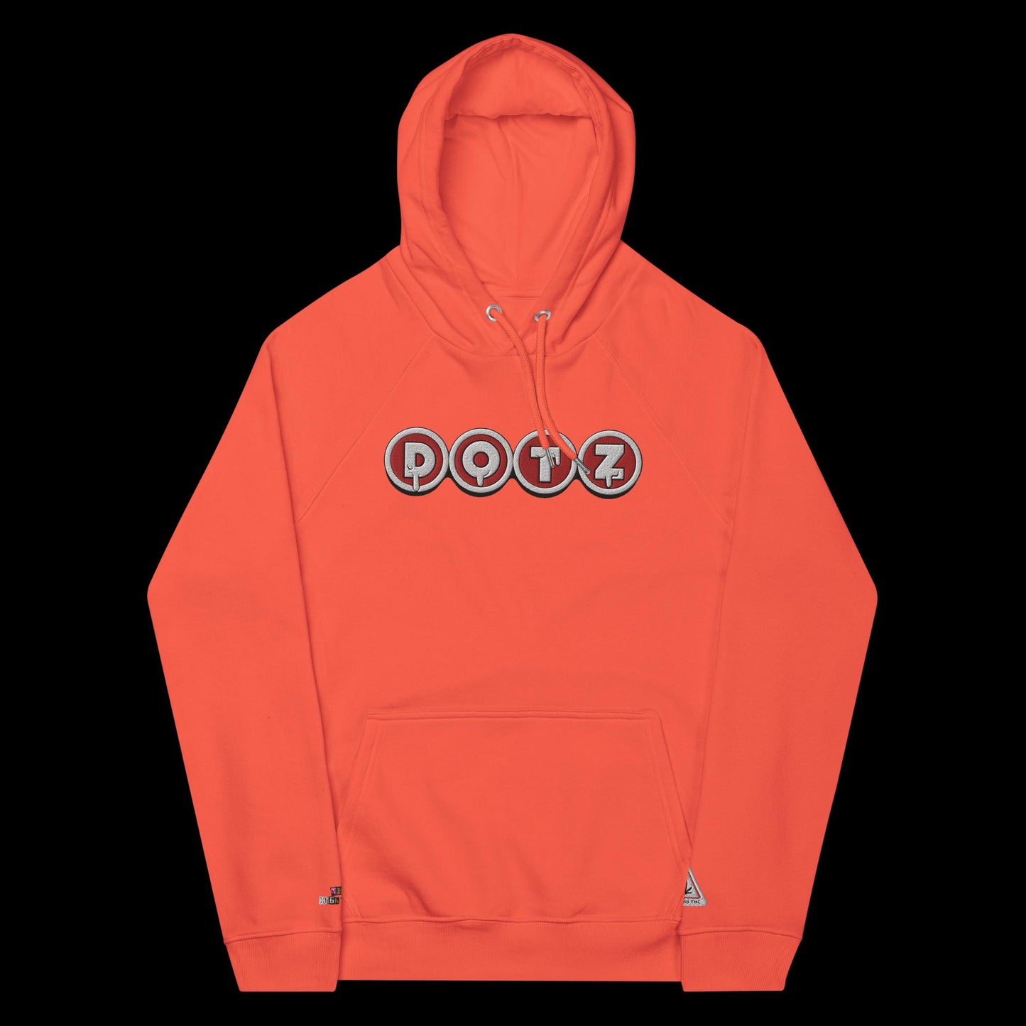 Orange DOTZ (EMBR) Unisex eco raglan hoodie