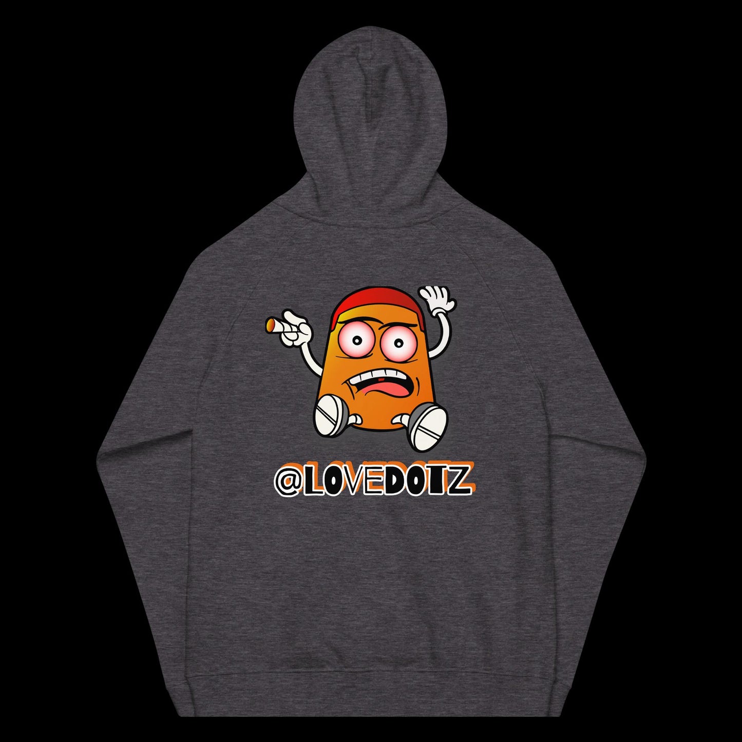 Orange DOTZ (EMBR) Unisex eco raglan hoodie