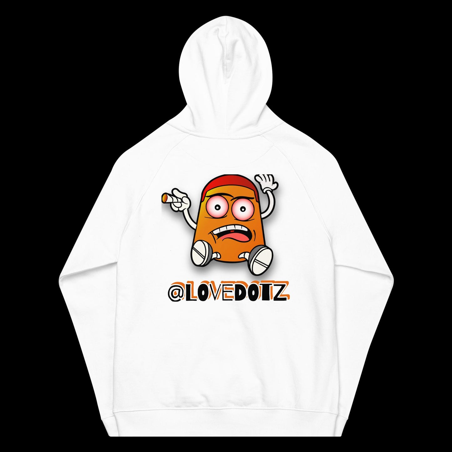 Orange DOTZ (EMBR) Unisex eco raglan hoodie