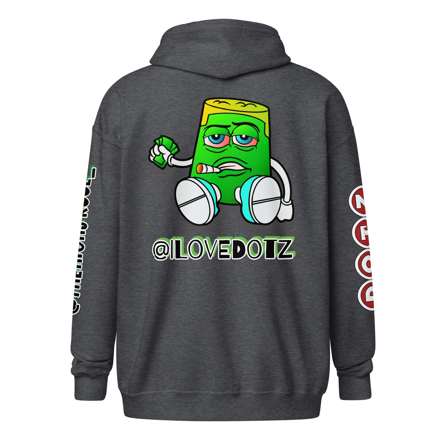 Green DOTZ Unisex heavy blend zip hoodie