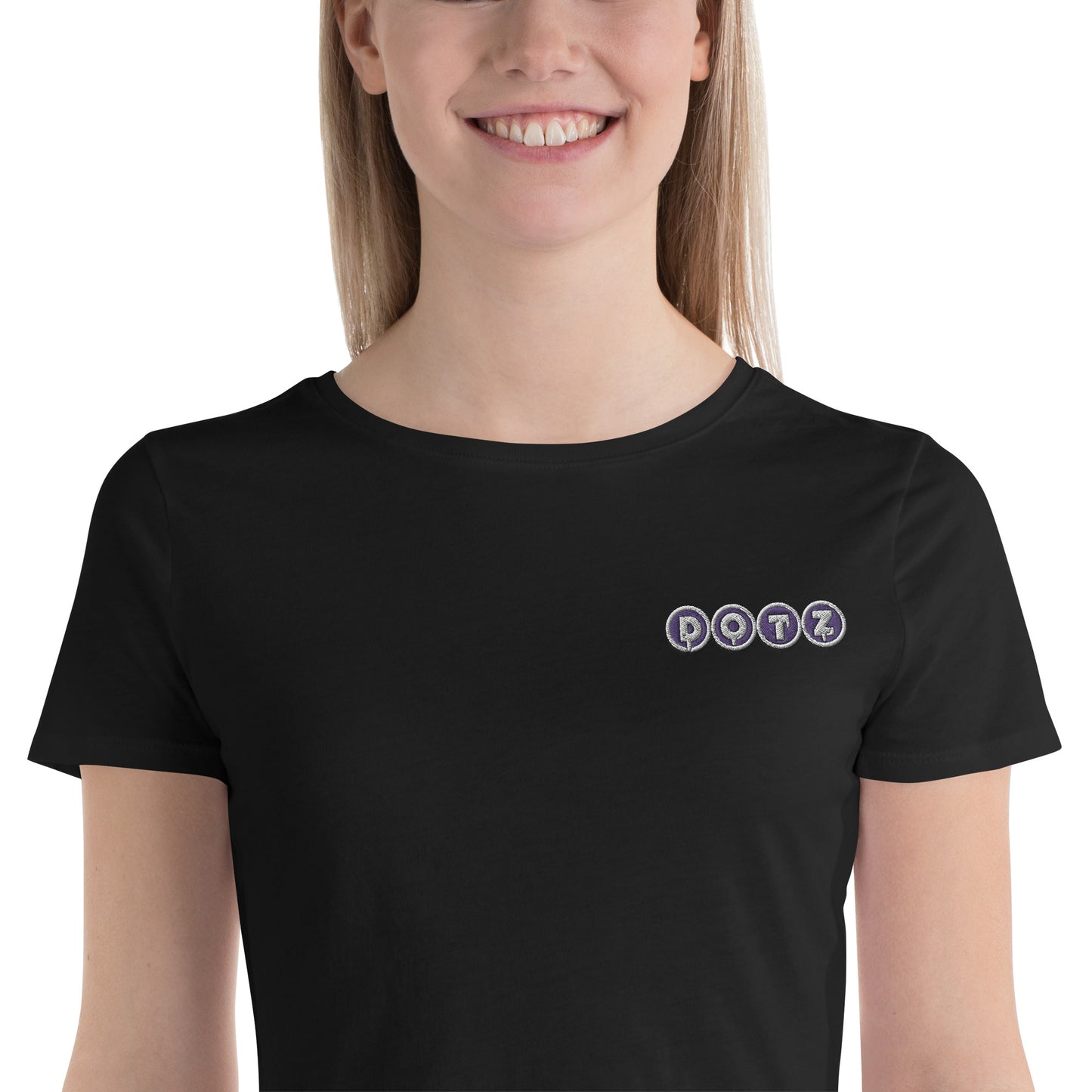 Purple DOTZ (EMB) Women’s Crop Tee