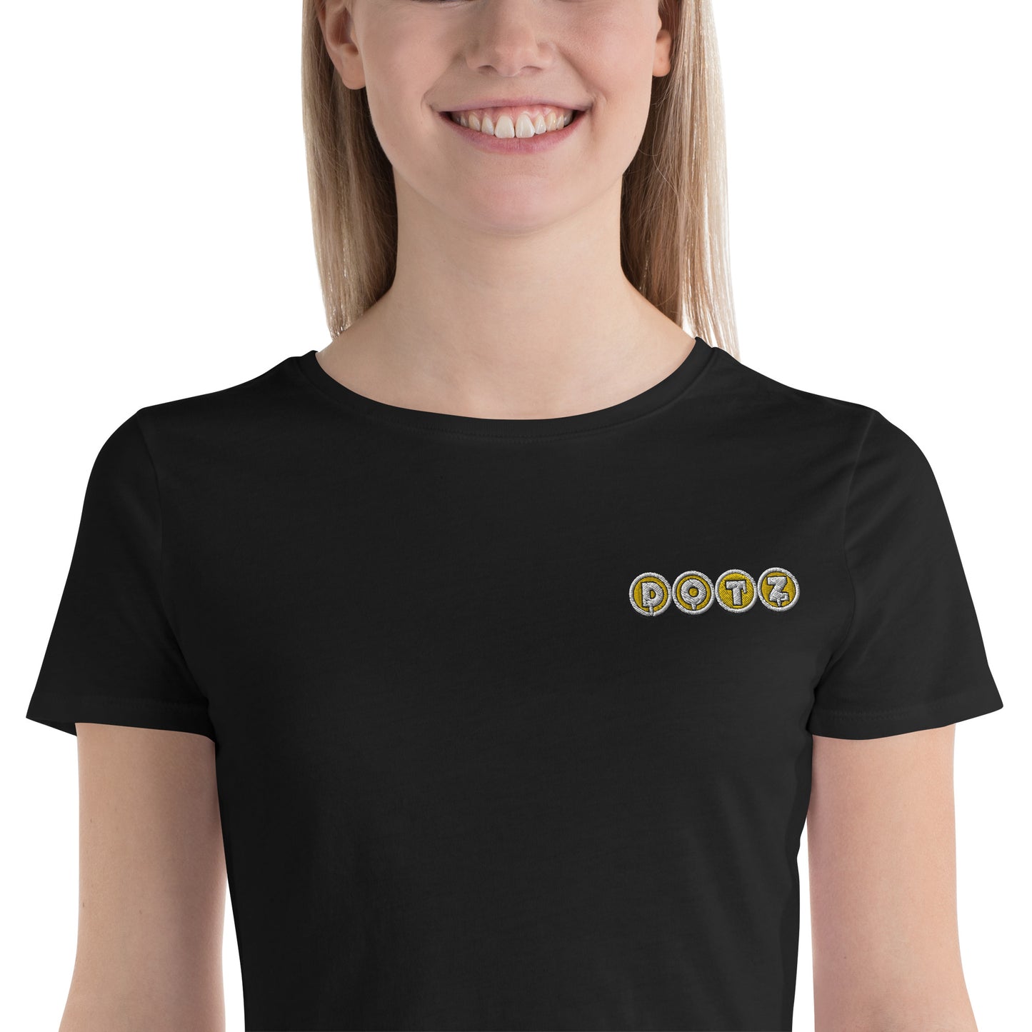 Yellow DOTZ (EMB) Women’s Crop Tee