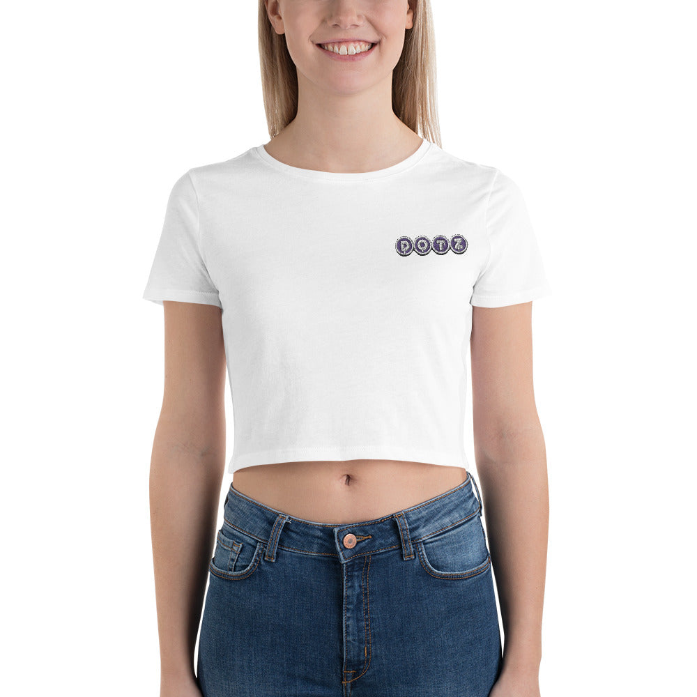 Purple DOTZ (EMB) Women’s Crop Tee