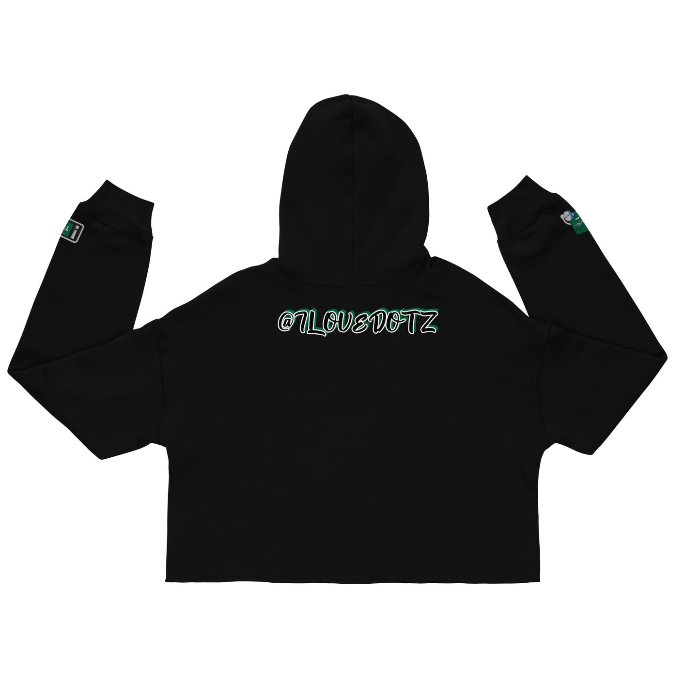 Green DOTZ (EMBR) Crop Hoodie