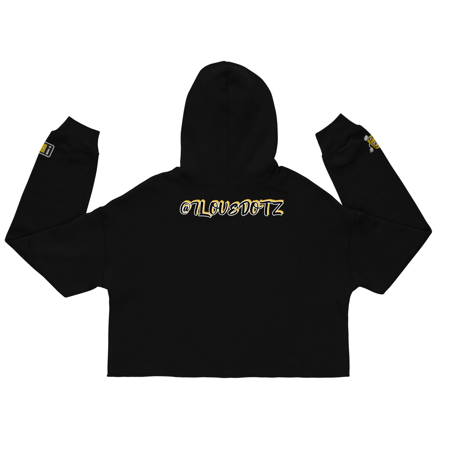 Yellow DOTZ (EMBR) Crop Hoodie