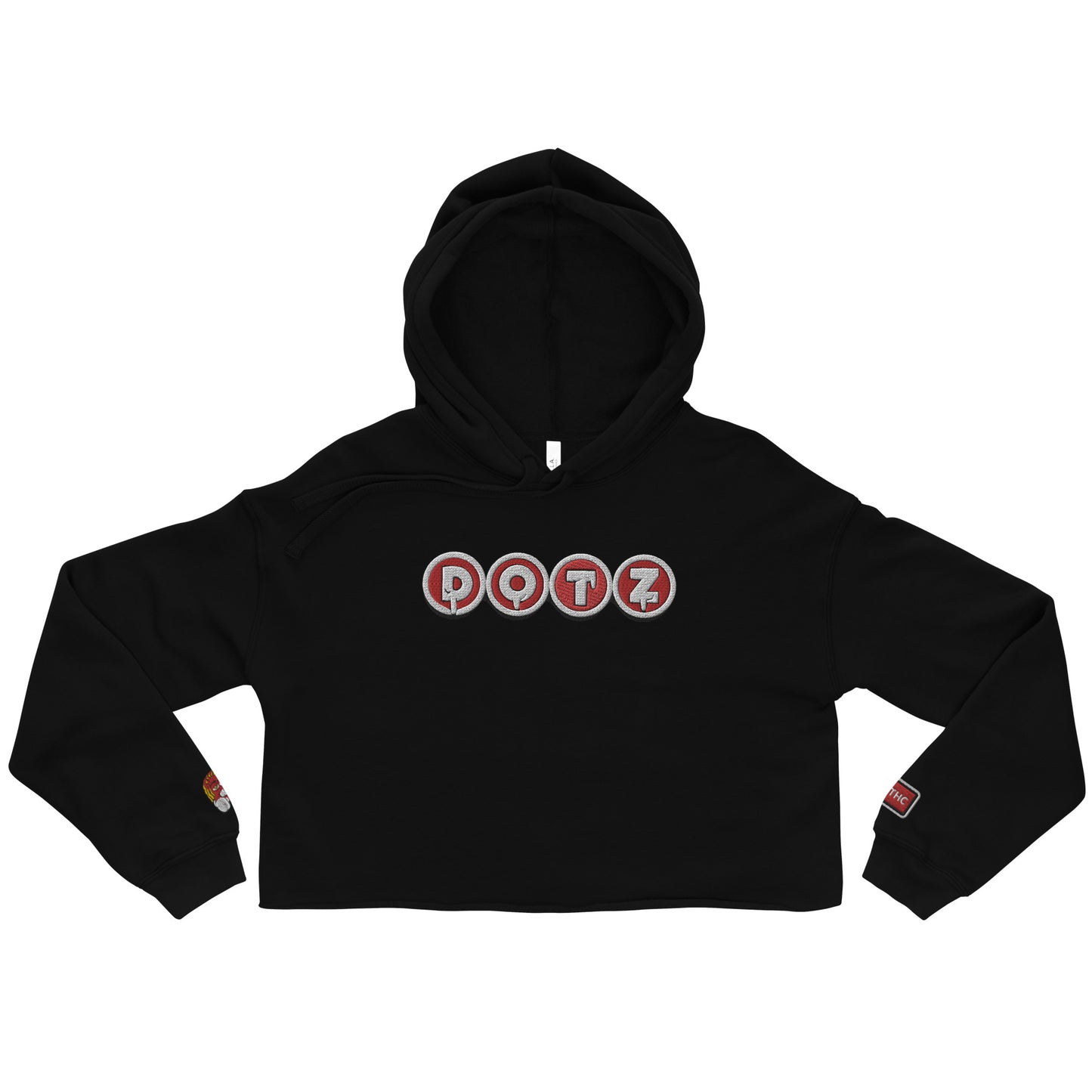 Red DOTZ (EMBR) Crop Hoodie