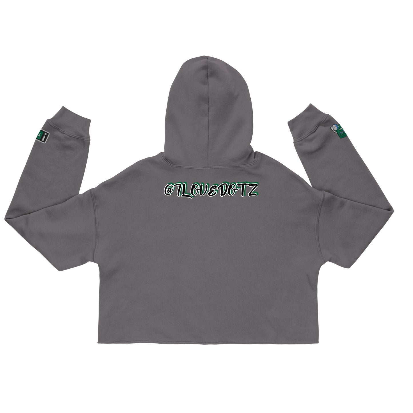 Green DOTZ (EMBR) Crop Hoodie