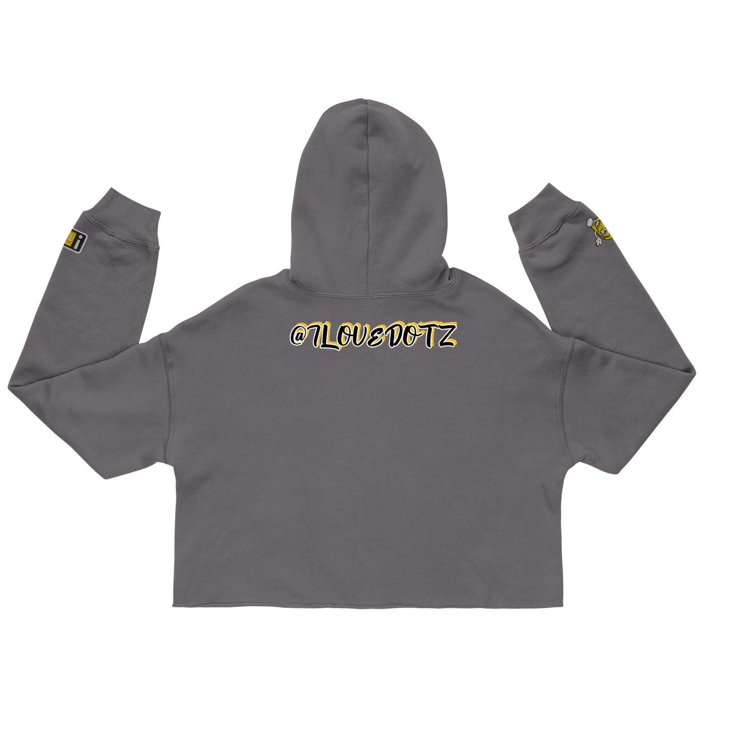 Yellow DOTZ (EMBR) Crop Hoodie