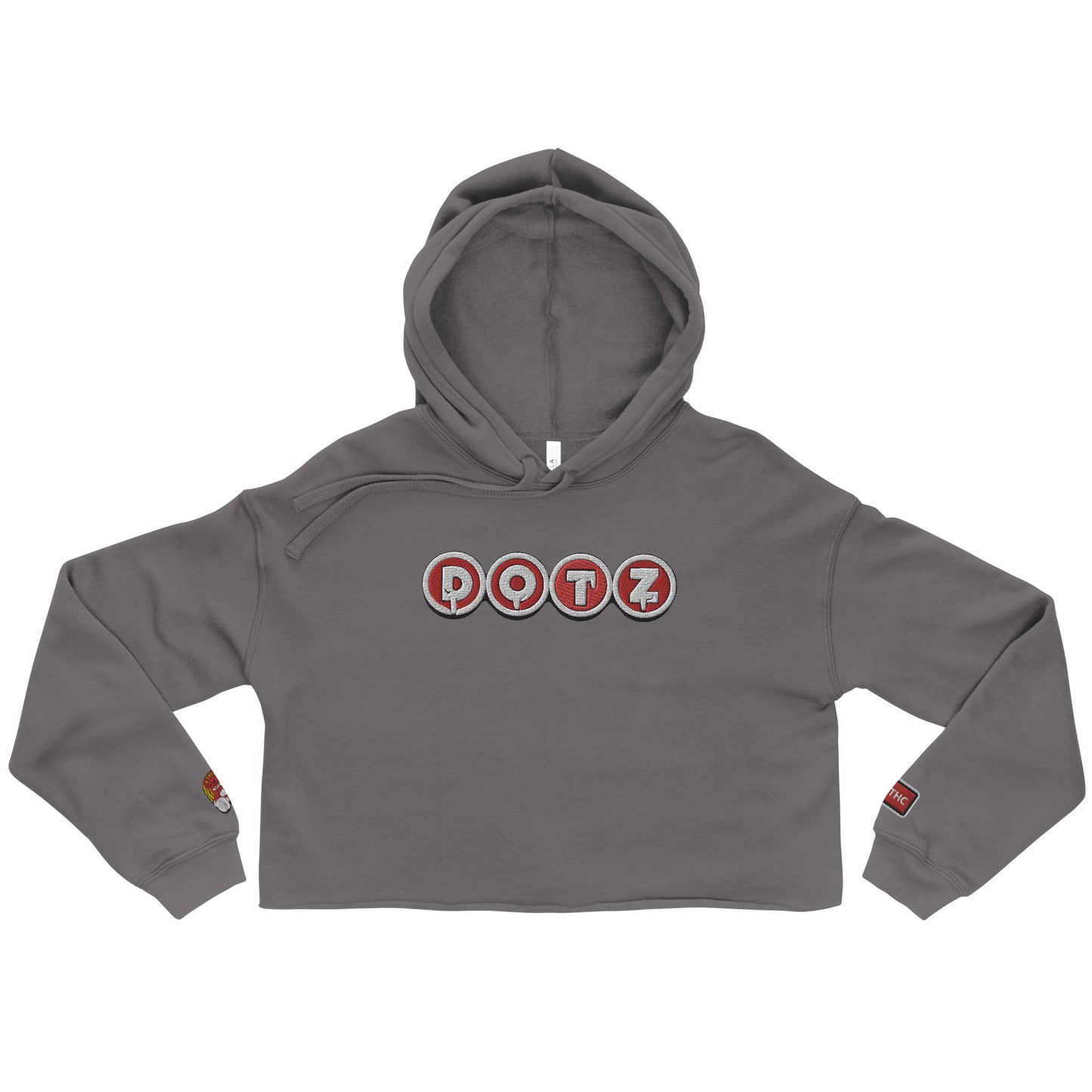 Red DOTZ (EMBR) Crop Hoodie